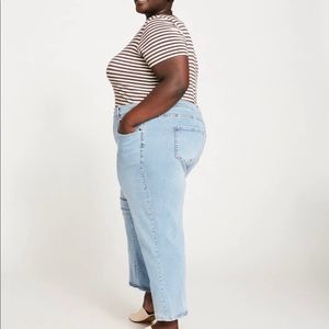 Universal Standard Plus Size Etta High Rise Straight Leg Jeans 28” Distressed